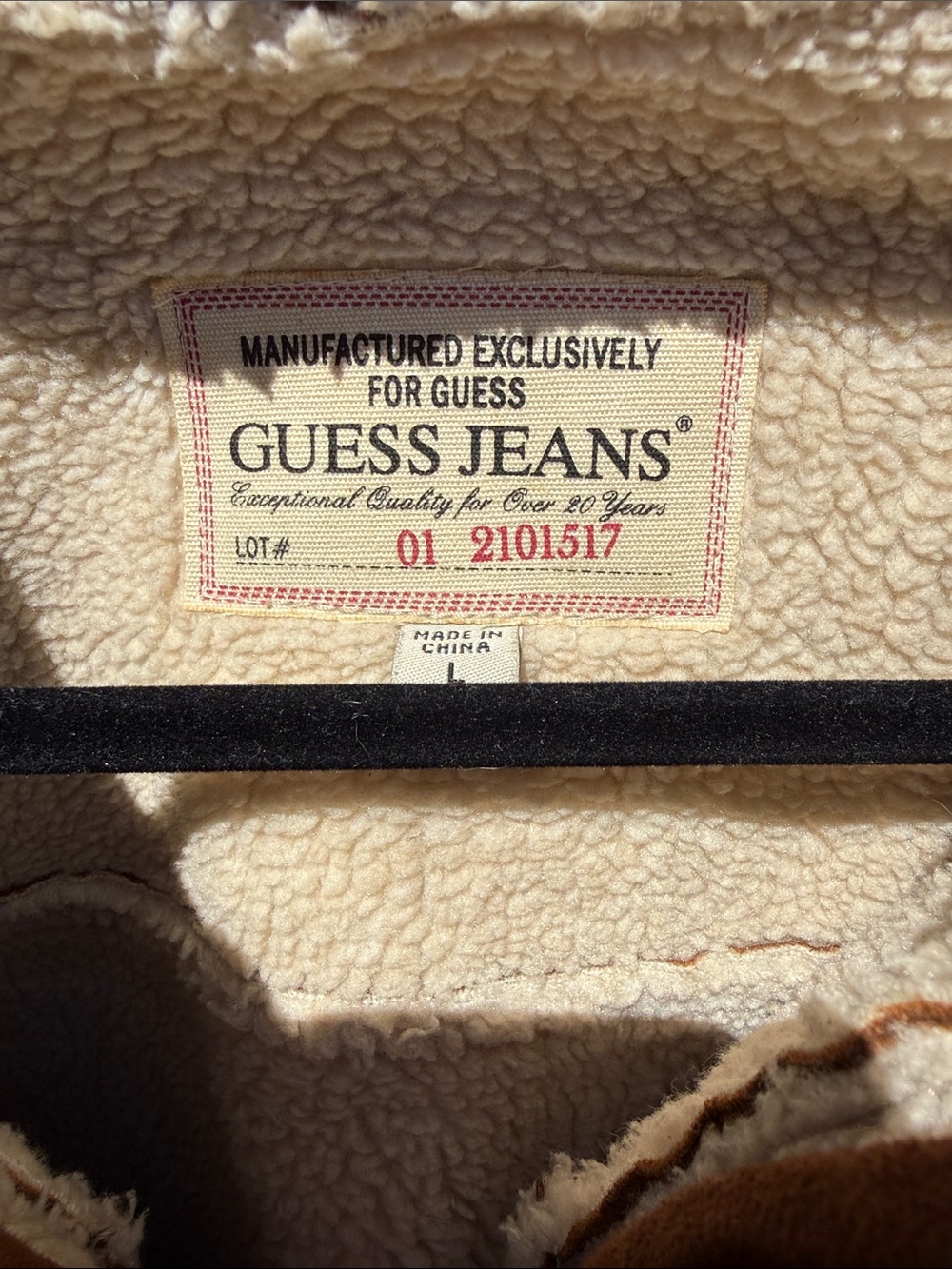 Guess Y2K New Unisex Brown Faux Suede Bomber Jacket with Shearling/ pockets "L" - Picture 4 of 17